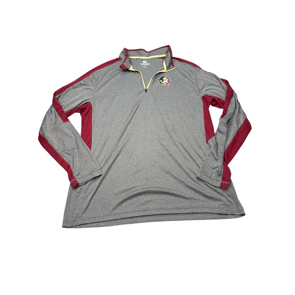 Colosseum FSU 1/4 zip gray red performance long sleeve shirt. Size XL. football